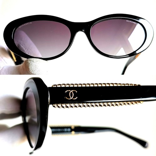 Chanel oval sunglasses black - chanel,